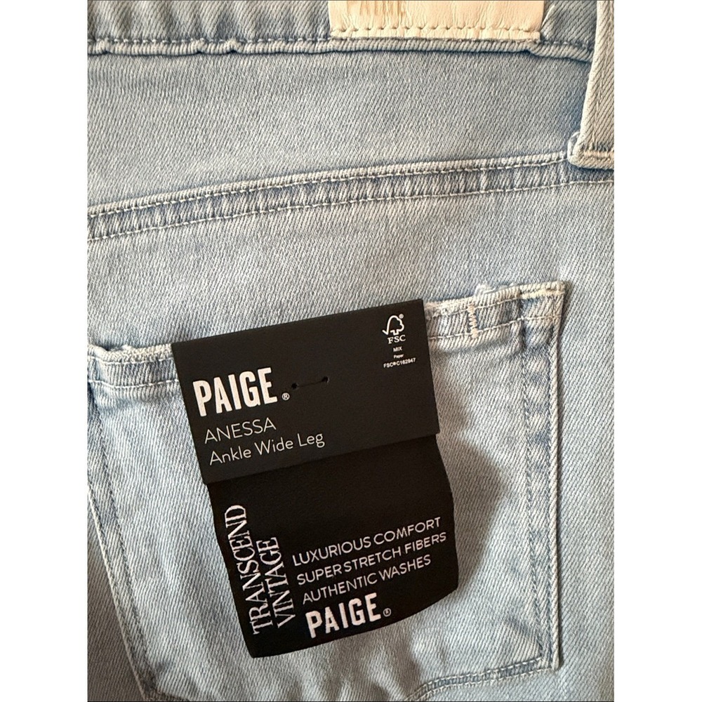 Paige Anessa Wide Leg Ankle Raw Hem Jeans Size 30 - Picture 5 of 8